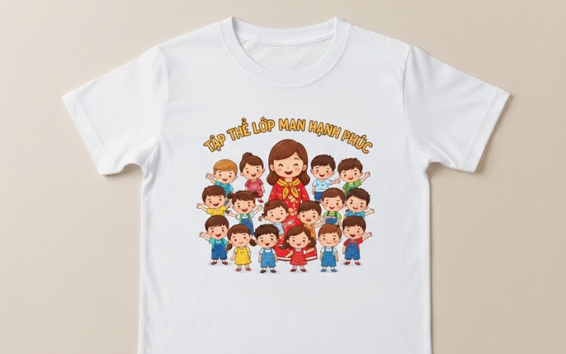 Áo thun in hình chibi của cả lớp sẽ là kỷ vật ý nghĩa dành tặng cô giáo