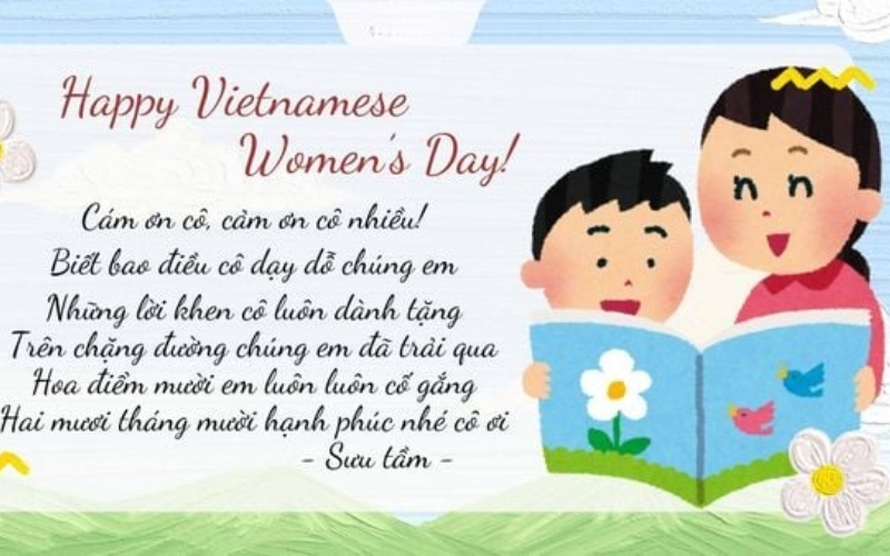 Lời chúc 20 10 cô giáo mầm non đến từ tập thể lớp