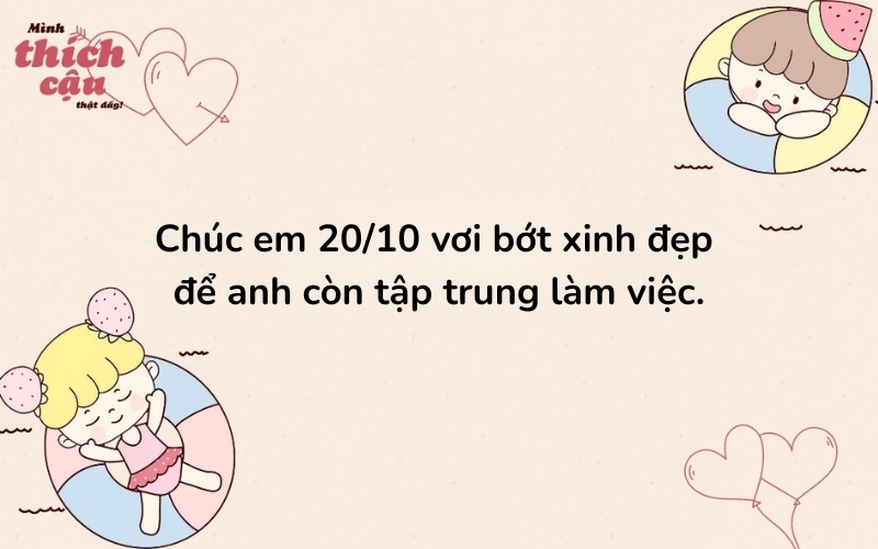 Lời chúc 20 10 dí dỏm, đáng yêu