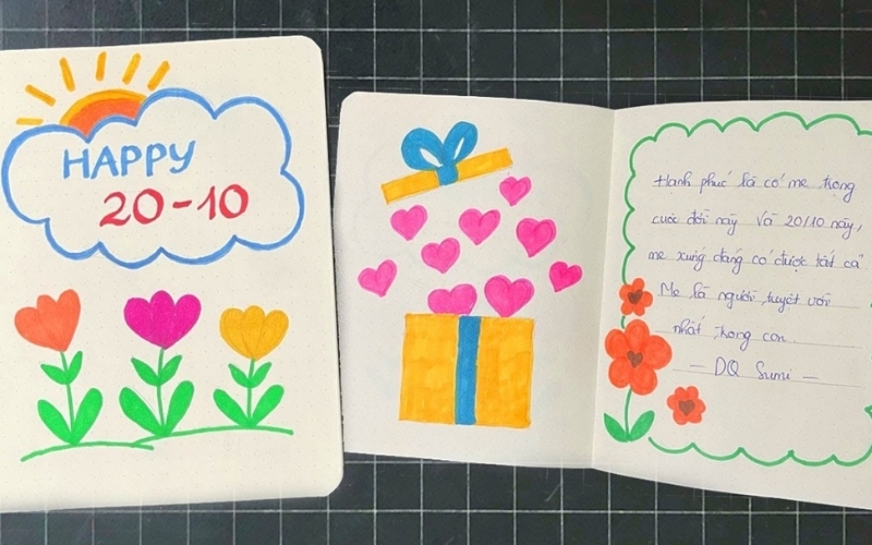 Bạn nên gửi lời chúc 20 10 bằng một tấm thiệp viết tay cho mẹ