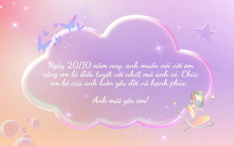 Mẫu câu chúc 20 10 hay và ngọt ngào dành cho người yêu