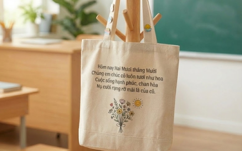 Túi tote in câu chúc 20 10 là một món quà đầy ý nghĩa