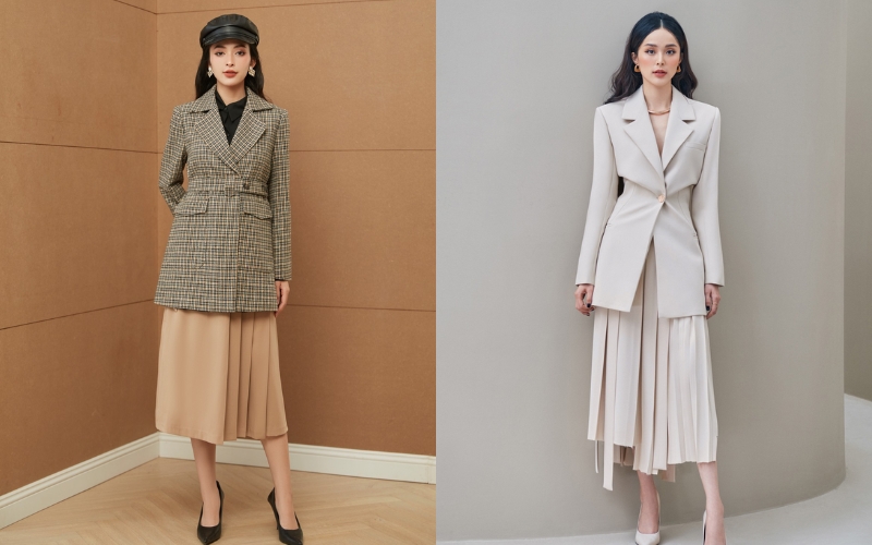 Áo vest công sở dáng dài mang lại vẻ ngoài thời thượng