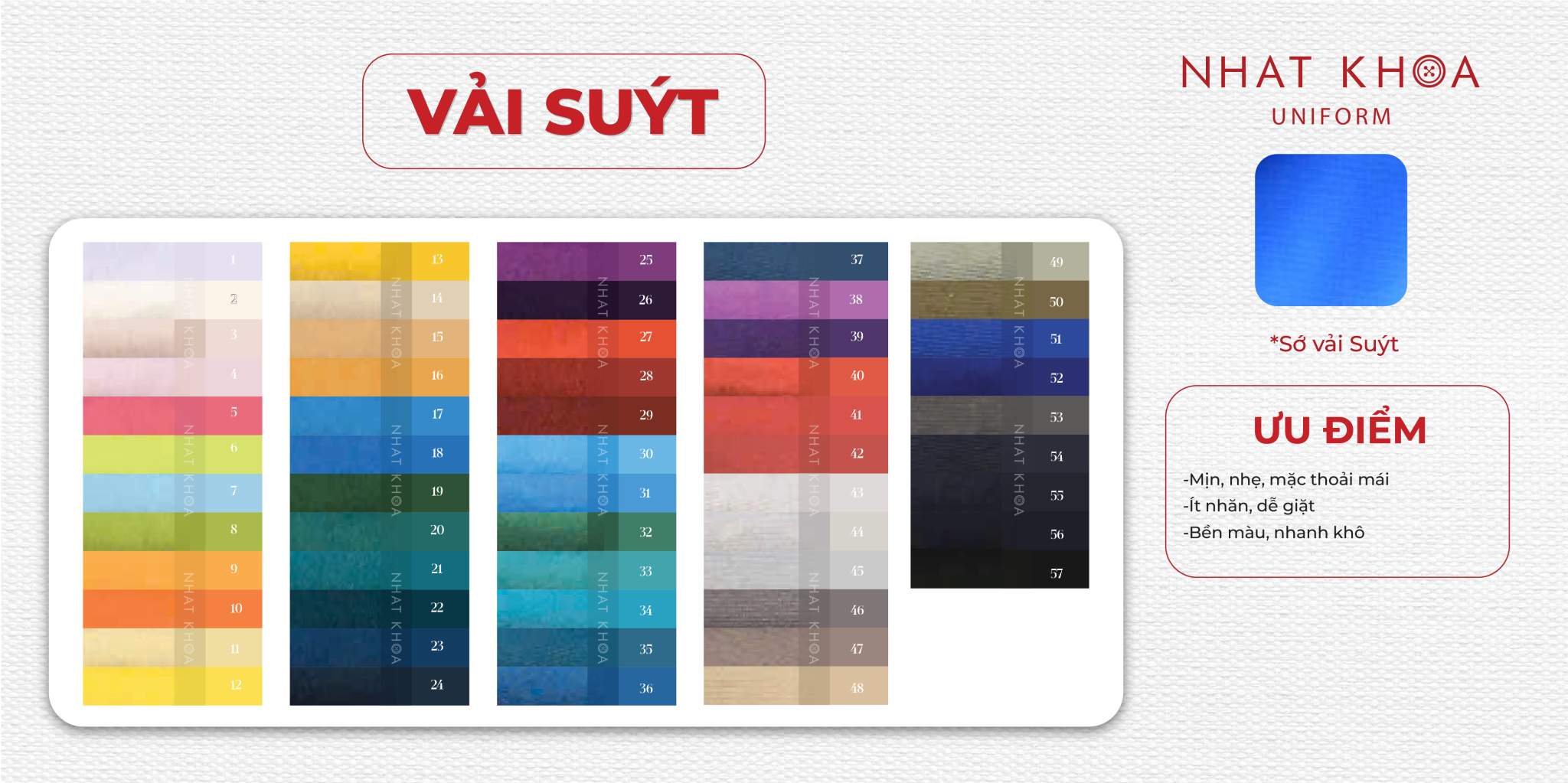 Bảng màu vải suýt