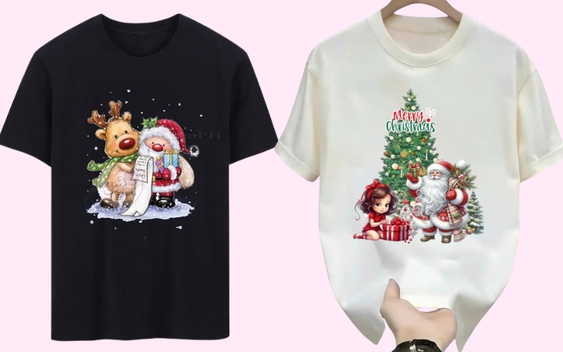 Mẫu áo Giáng sinh in kỹ thuật số cho ra hình in sắc nét và màu đẹp