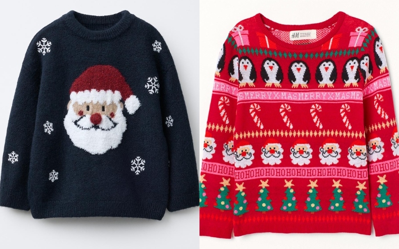 Áo len dệt kim hoạ tiết Giáng sinh mang lại cảm giác cổ điển