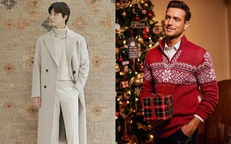 Cách phối đồ với áo len Giáng sinh nam chuẩn phong cách
