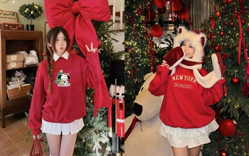 Các cách phối đồ với áo sweater noel giúp nâng tầm phong cách