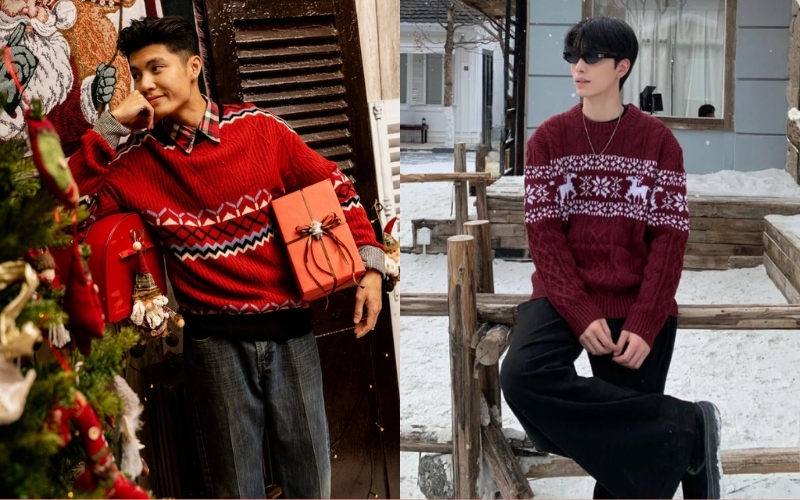 Bạn nên phối áo noel nam với quần có gam màu trung tính