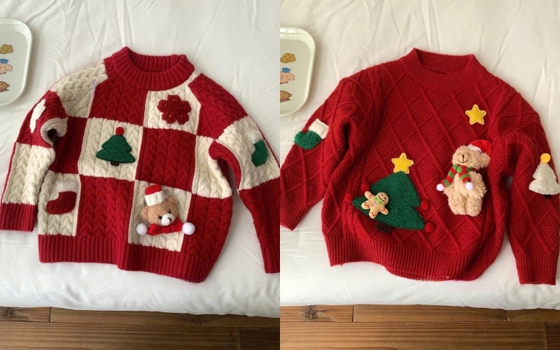 Mẫu áo len noel đáng yêu cho bé
