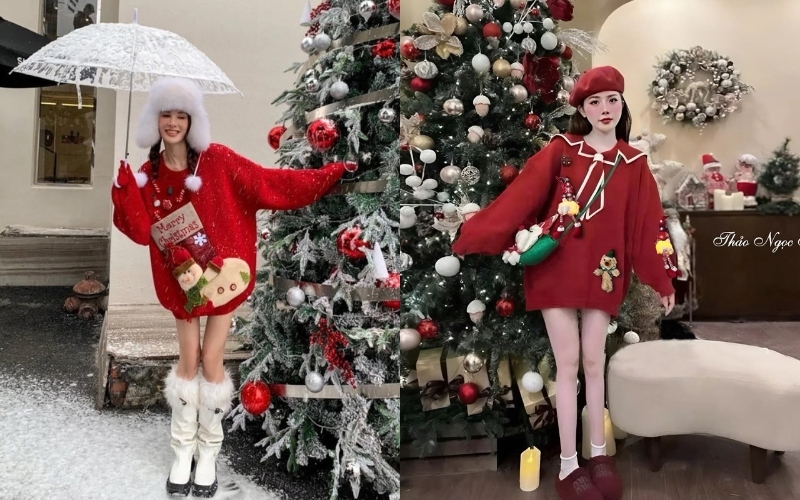 Cách phối đồ với áo len noel nữ dành cho những cô nàng cá tính, sành điệu