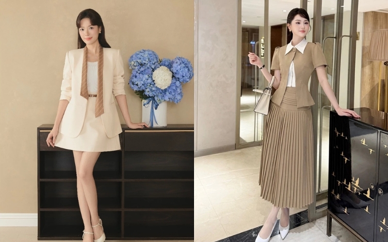 Một sét váy áo công sở đẹp cần có sự hài hòa về thiết kế và chất liệu