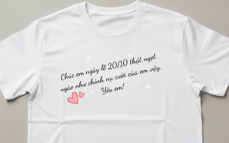 Bạn có thể in những lời chúc 20 10 cho người yêu lên áo để làm quà