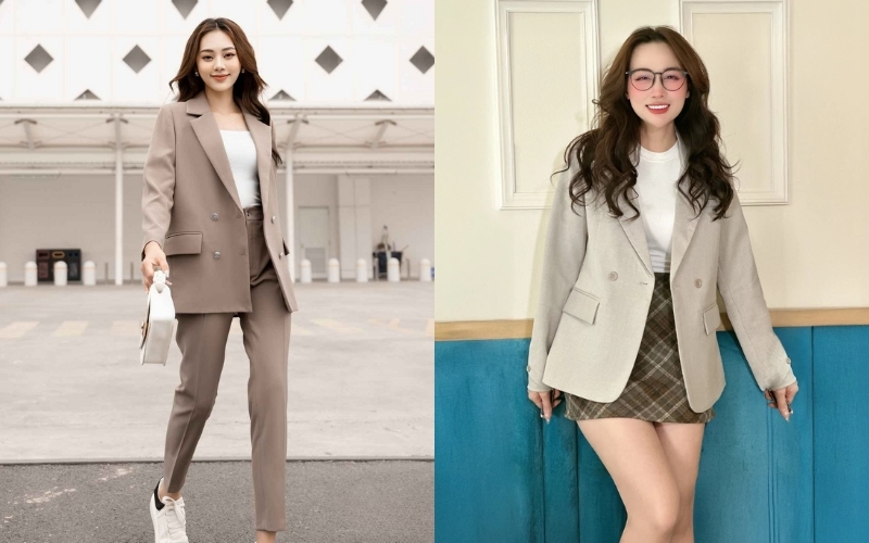 Cách đồ với áo vest nữ trẻ trung