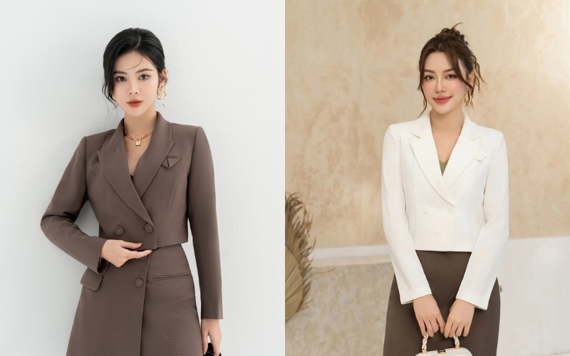 Mẫu vest công sở nữ dáng lửng cực kỳ trẻ trung và sành điệu