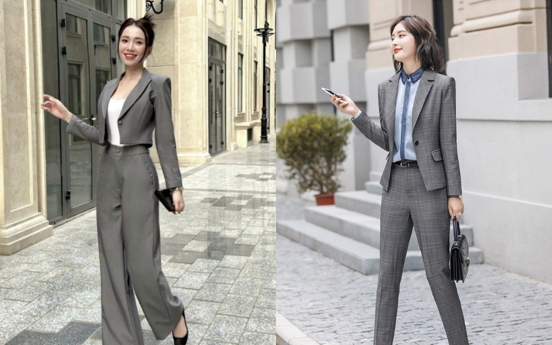 Bộ áo vest phối với quần phù hợp cho chị em thích phong cách năng động và hiện đại