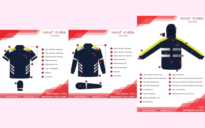 The uniform set developed by Nhat Khoa Uniform meets all Innoquest requirements