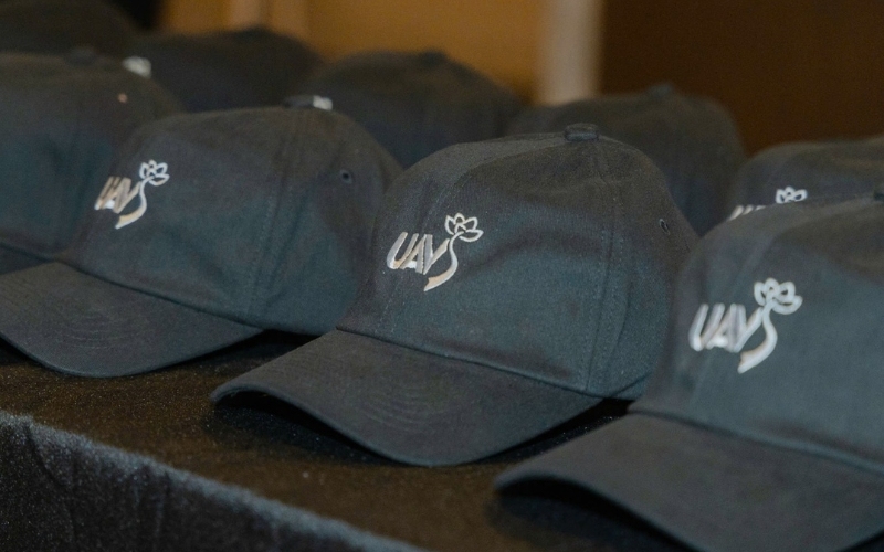 The UAVS cap features a minimalist design with a sharply embroidered logo for a refined accent