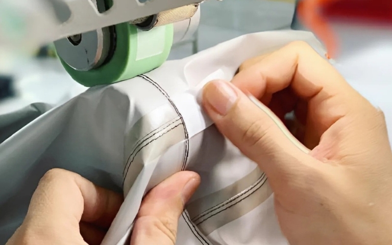 Seam sealing prevents water penetration through stitched seams