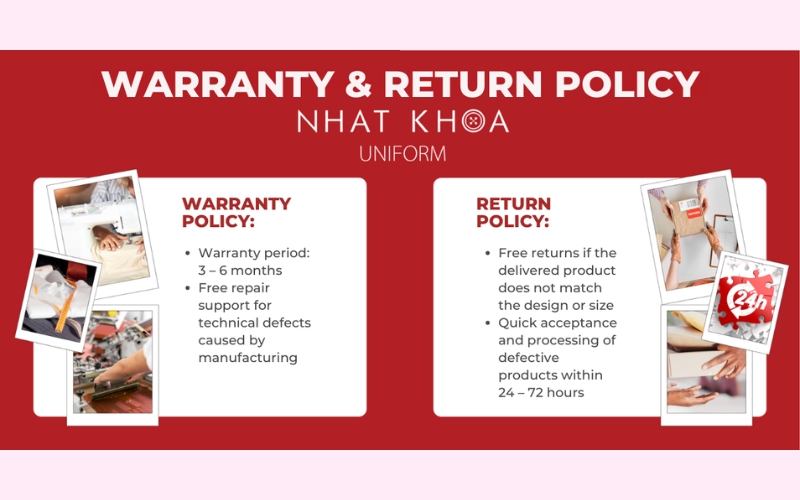Warranty and exchange policy when ordering uniforms at Nhat Khoa Uniform