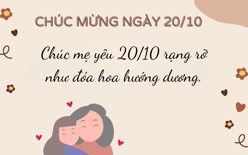 Lời chúc 20 10 cho mẹ ngắn gọn nhưng đầy ý nghĩa