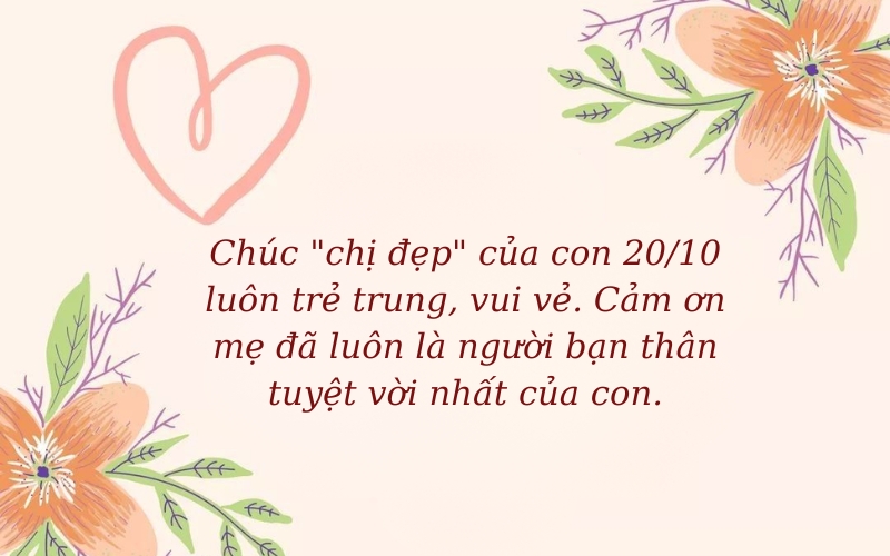 Lời chúc mẹ 20 10 ý nghĩa mà vẫn hài hước và dí dỏm