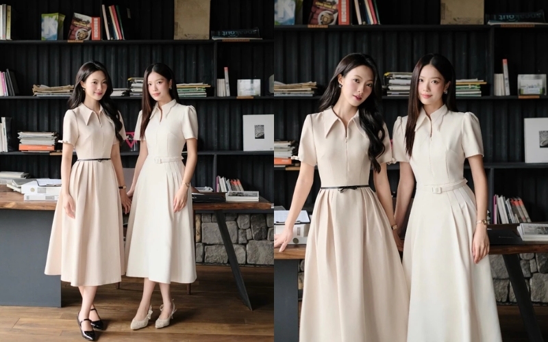 Váy đai thắt ở eo giúp vòng eo trông thọn gọn hơn