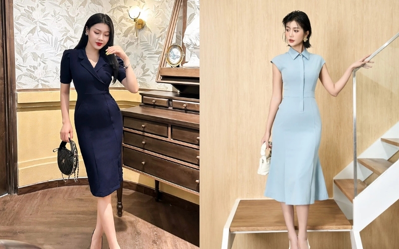 Bạn nên chọn đầm ôm công sở có chất liệu dày dặn và đứng phom