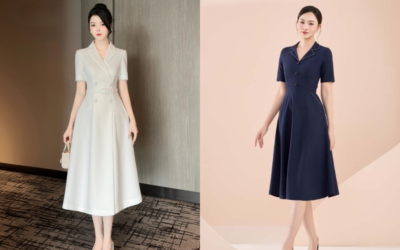 Đầm vest công sở dáng xòe vừa quyền lực vừa nữ tính