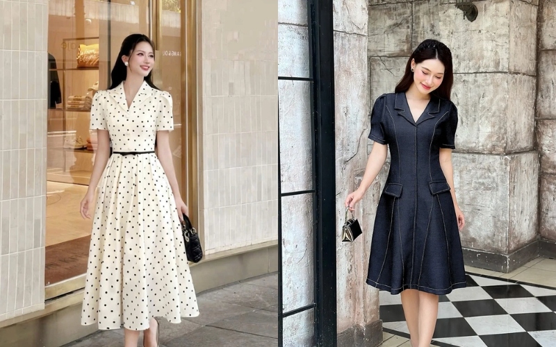 Bạn nên chọn đầm vest công sở có phần cổ sâu vừa phải