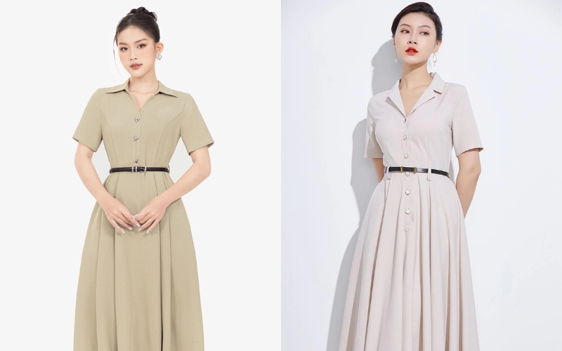 Đầm sơ mi thắt đai có thiết kế vừa chuyên nghiệp vừa trẻ trung