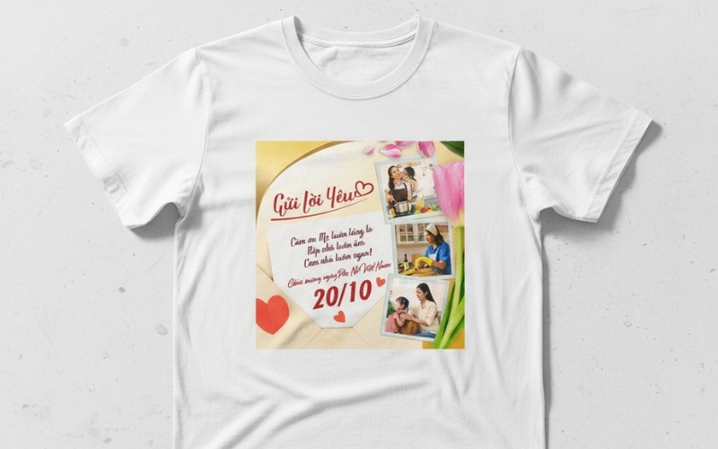 Áo thun in hình ảnh 20 10 là món quà độc đáo dành tặng chị em phụ nữ