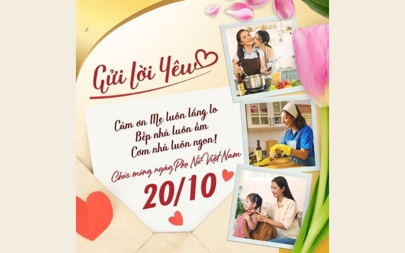 Mẫu hình ảnh 20 10 ý nghĩa thể hiện sự tận tụy của người phụ nữ chăm lo cho gia đình