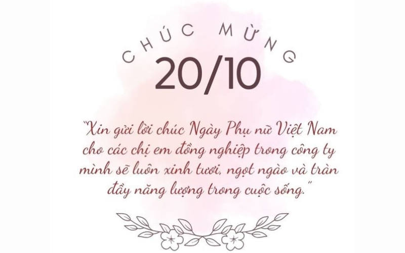 Mẫu lời chúc 20/10 đồng nghiệp làm chung