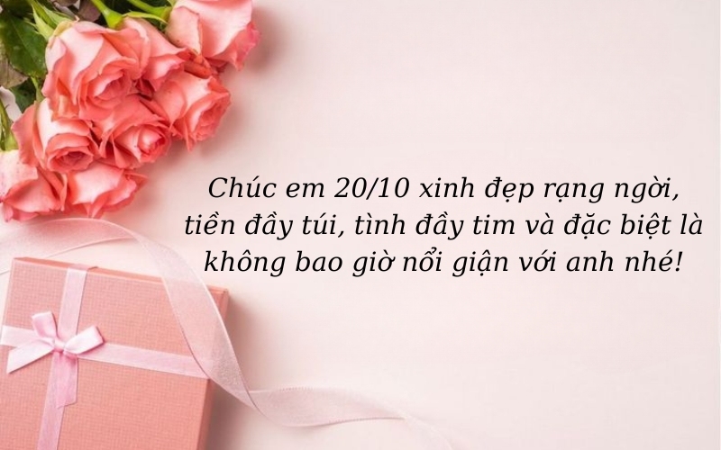 Câu chúc 20 10 cho người yêu hài hước