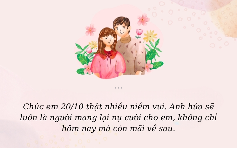 Lời chúc 20 10 hay cho người yêu thể hiện sự hứa hẹn
