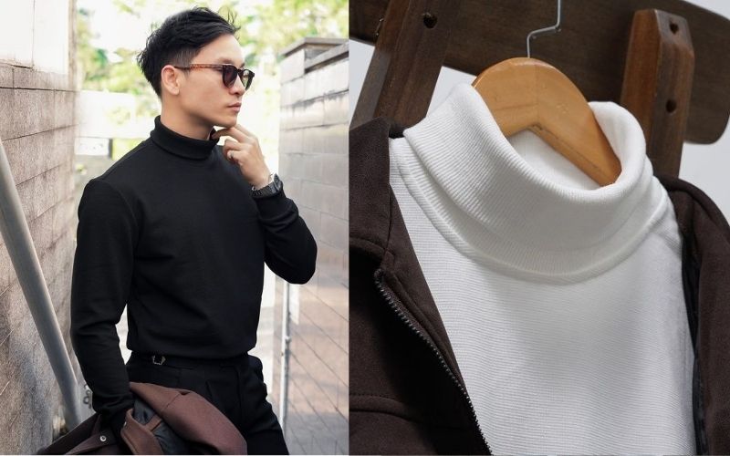 Áo sweater cổ lọ thường được sản xuất từ chất liệu nỉ bông dày dặn