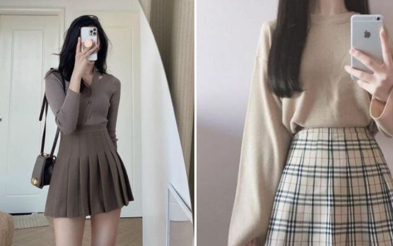 Bạn sẽ có ngay phong cách Preppy nữ sinh học đường khi phối với chân váy