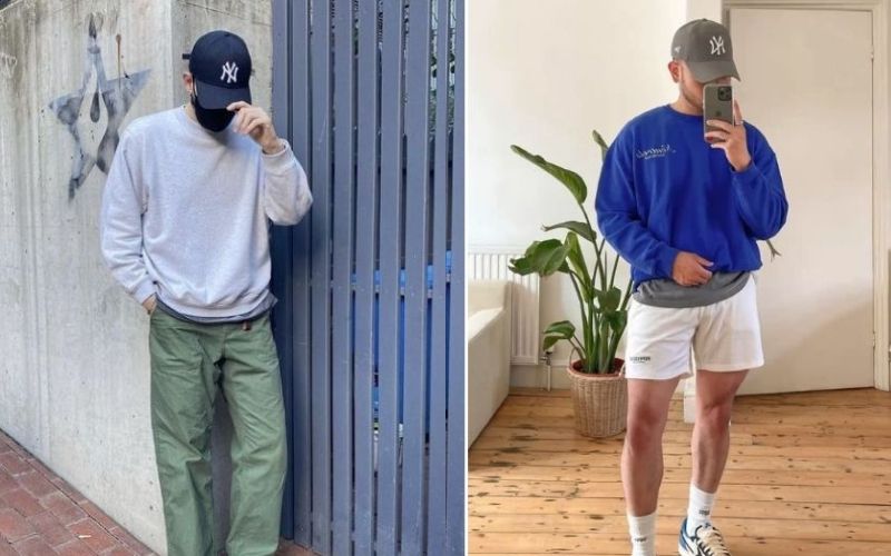 Mẫu áo nỉ sweater nam tay Raglan có thiết kế phần tay áo đặc biệt