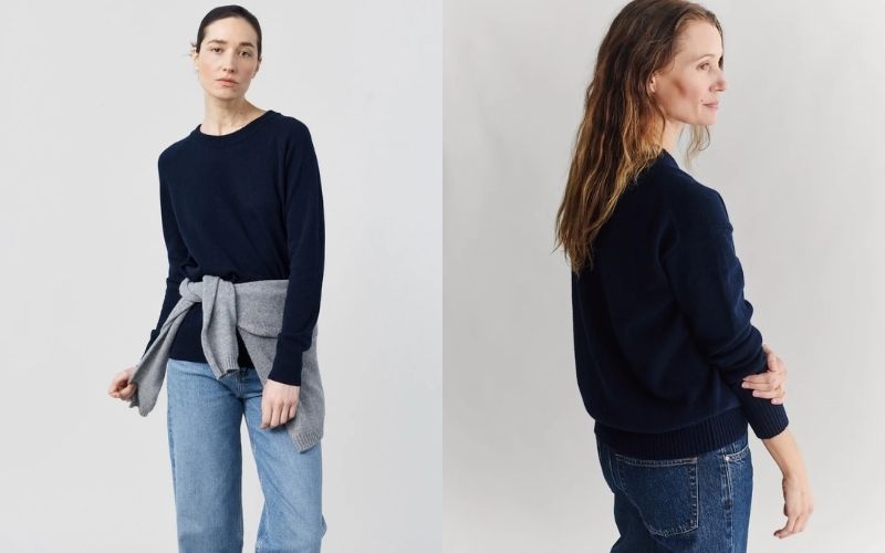 Áo sweater basic màu Navy mang lại sự lịch lãm, chuyên nghiệp