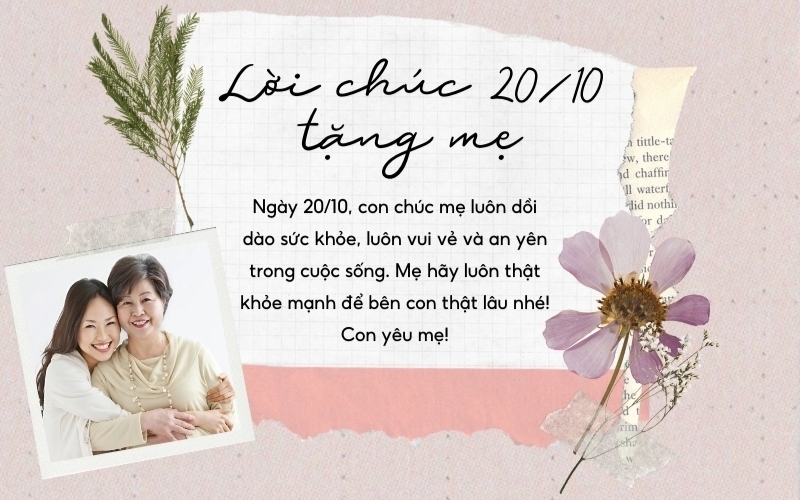 Lời chúc 20/10 mẹ chồng mang ý nghĩa chúc sức khỏe và bình an