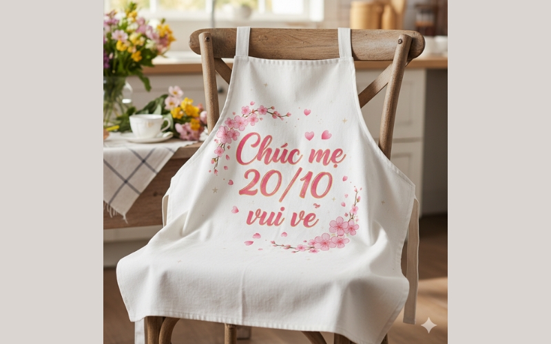 Tạp dề in lời chúc 20/10 mẹ chồng là món quà vừa ý nghĩa, vừa độc đáo