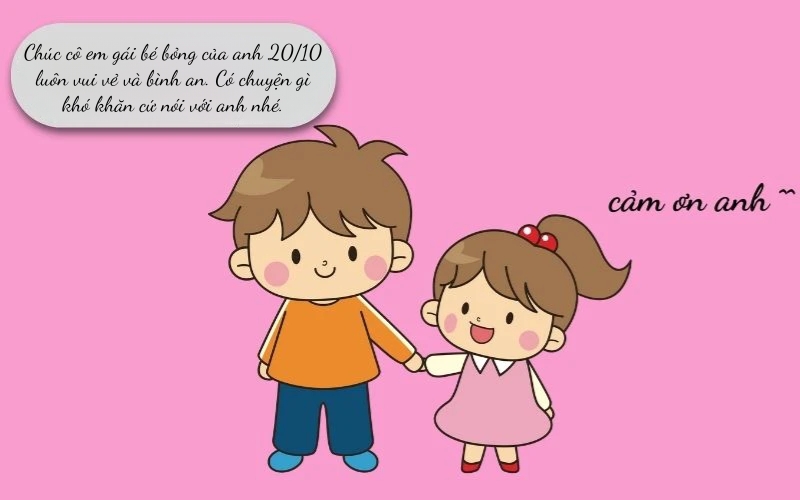 Lời chúc 20 10 cho em gái đầy ấm áp