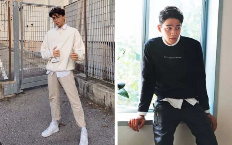 Chất liệu Denim cứng cáp đối lập phù hợp với sự mềm mại của vải nỉ