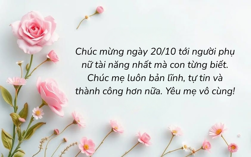 Lời chúc mẹ 20 10 ý nghĩa về sự thành công trong sự nghiệp