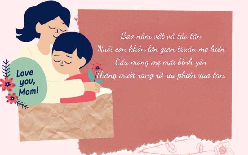 Bài thơ về 20 10 tặng mẹ