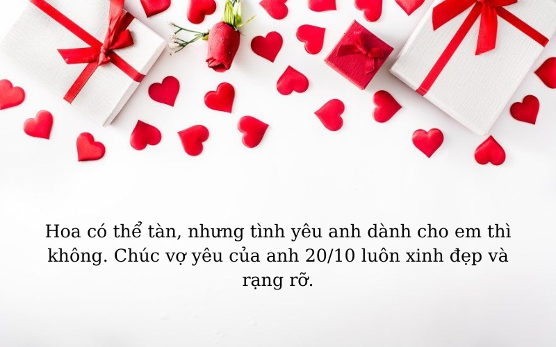 Lời chúc 20 10 hay nhất cho vợ