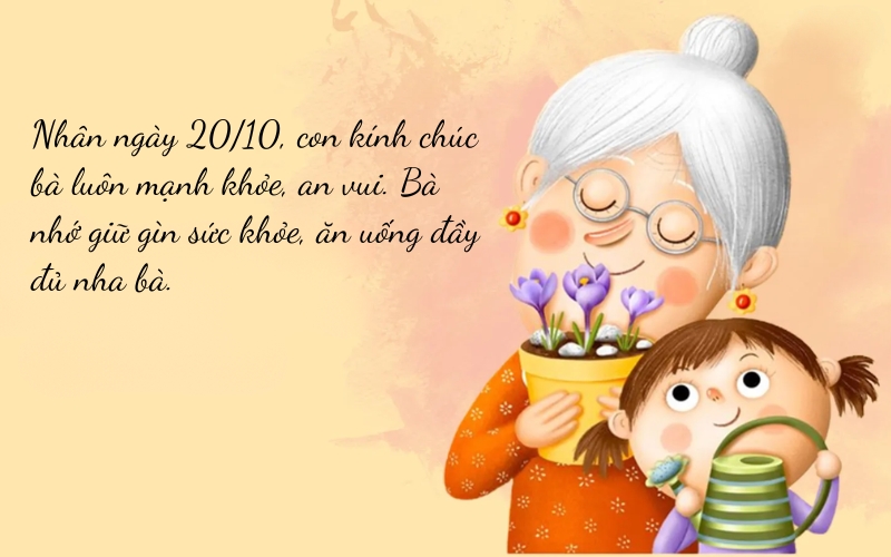 Lời chúc 20 10 hay nhất cho bà