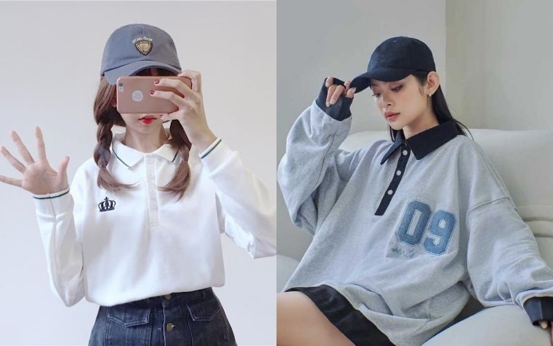 Thiết kế áo polo nữ tay dài cực kỳ "hack dáng" khi phối cùng quần jean