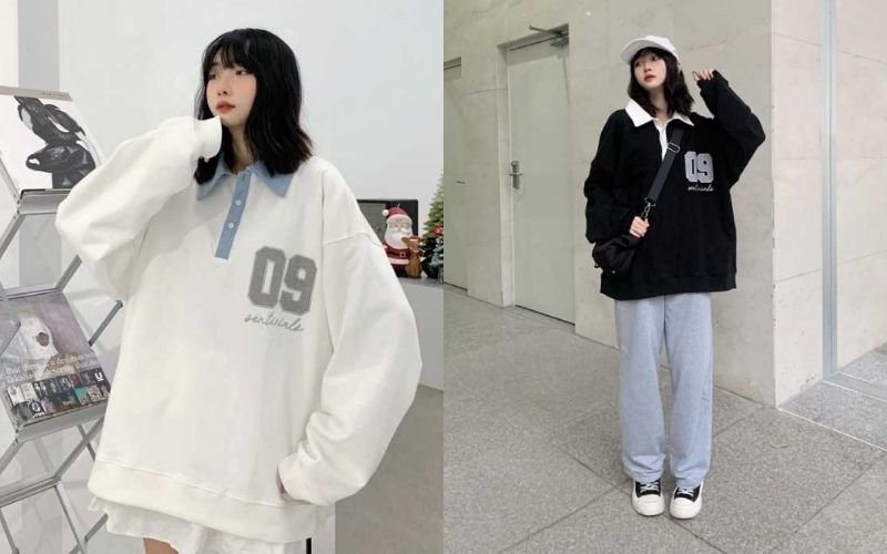 Chị em có thể để phần cổ bẻ ra ngoài áo Gile len nhằm tạo điểm nhấn